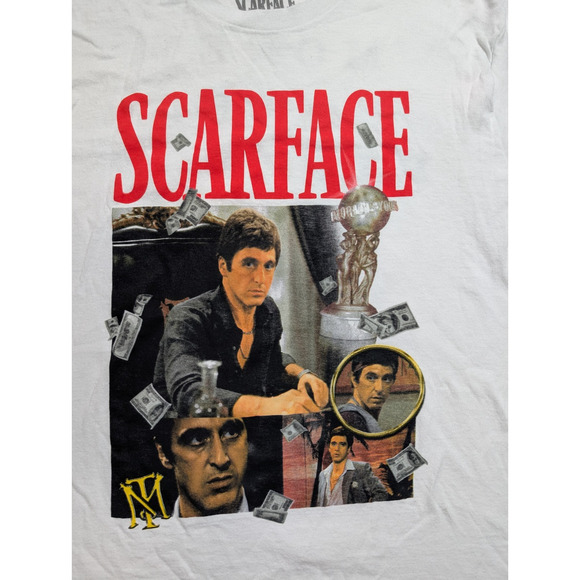 Scarface T-Shirt White Men’s Large Universal Studios Tony Montana Say Hello To - Picture 2 of 7